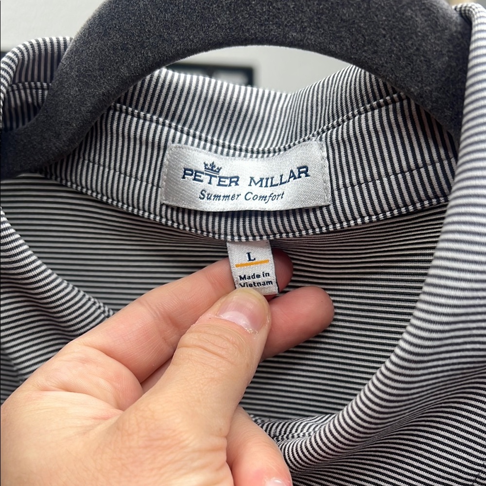 Peter Millar- Gray Performance Polo Shirt With Mo… - image 2